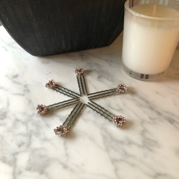 SOLD- Crystal Hair Pieces - Pink/Purple Hearts - Picture 5 of 7